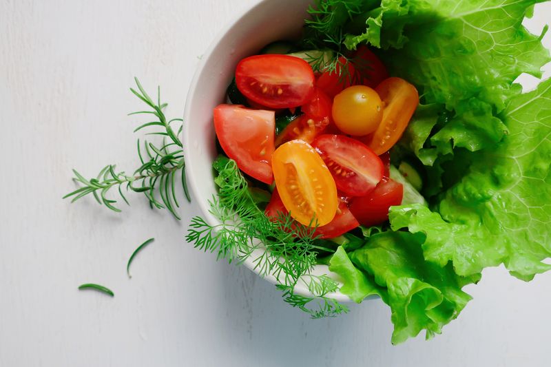 Chopt classic chopped salad with romaine, tomatoes and croutons