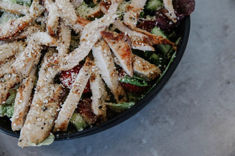 Kale Caesar salad with parmesan and homemade croutons